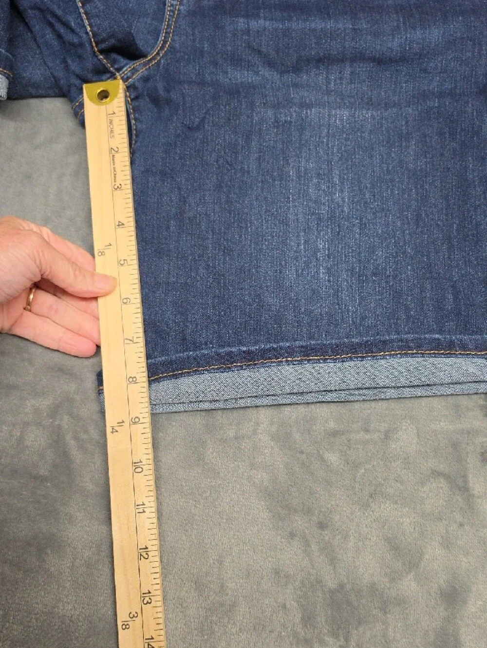 Seven7 Womens 14 Dark Wash Denim Bermuda Shorts Long Length Classic Jeans